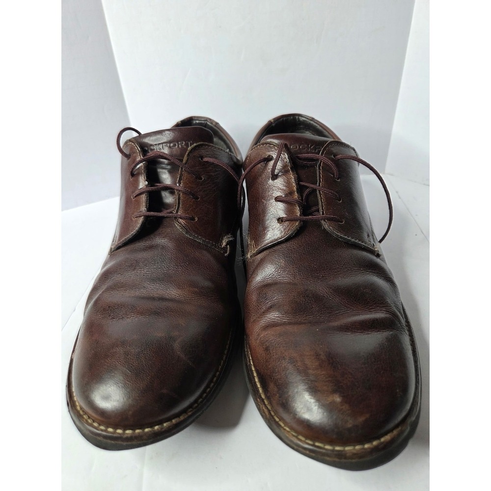 Rockport Mens V74225 Brown Leather Plain Toe‎ Oxford Dress Shoes Size 10 M